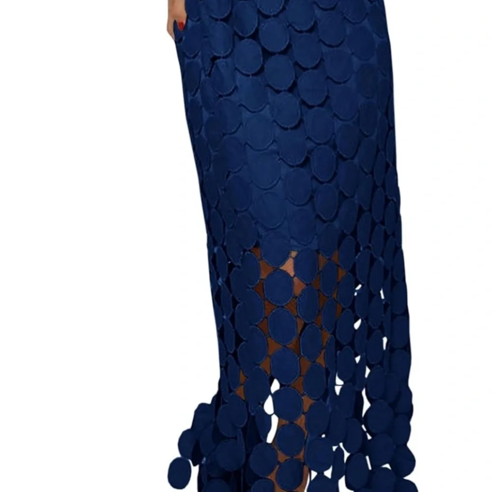Cicy Bell Fun and Flirty Navy Blue Women's Midi Skirt Size Large NWT - Picture 2 of 11